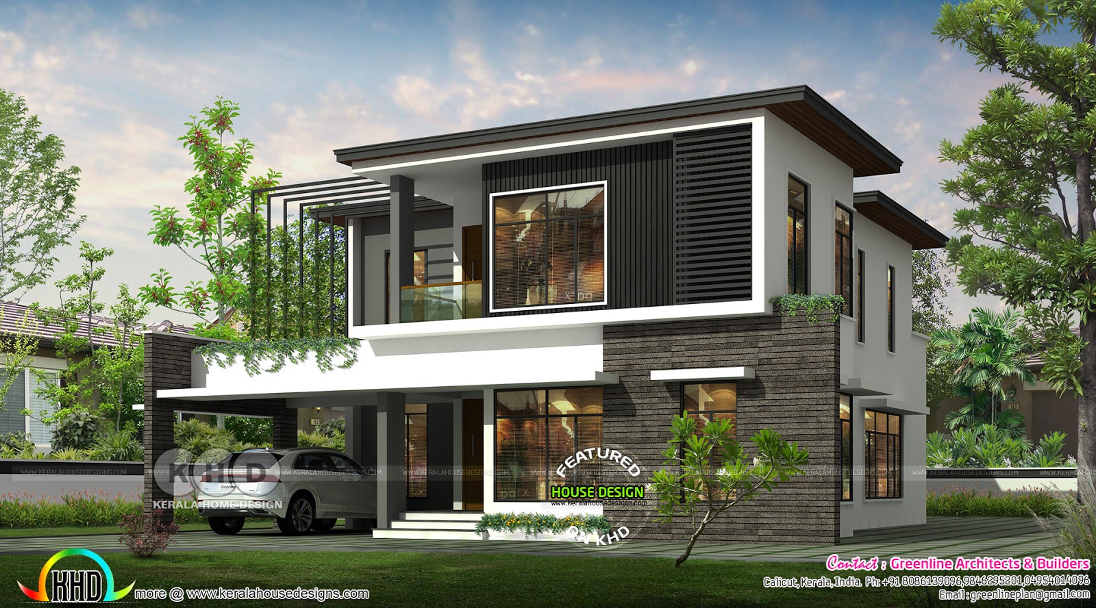 Modern contemporary 5 BHK home architecture - Kerala Home Design and