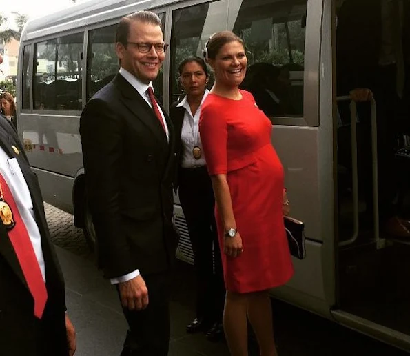 Crown Princess Victoria of Sweden and Prince Daniel visits Peru. The Crown Princess Couple participated in the inauguration of a seminar and met with students on October 19, 2015 in Lima, Peru
