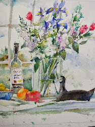 reid charles painting watercolour stow log finished