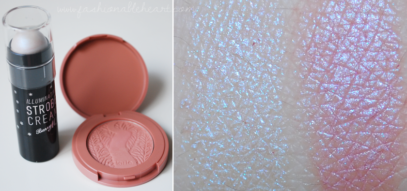 bbloggers, bbloggersca, canadian beauty bloggers, beauty blogger, barry m cosmetics, illuminating strobe cream, highlighter, stick, galactic, irridescent, swatch, review, tarte, paaarty, blush, dry skin