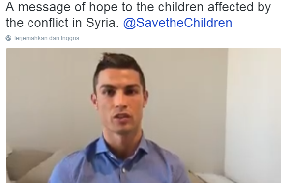 Sangat Mendalam, Begini Isi Pesan CR7 Buat Anak-anak Suriah Sangat Mendalam, Begini Isi Pesan CR7 Buat Anak-anak Suriah