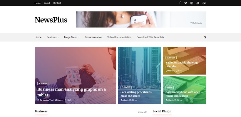 Newsplus Free Blogger Template