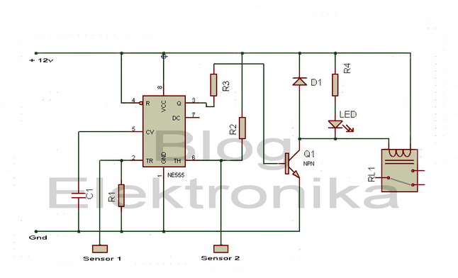 Rangkaian saklar  sentuh  menggunakan IC 555 Blog Elektronika