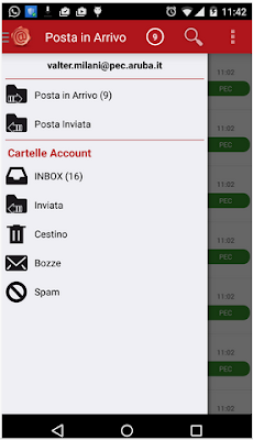 APP PER INVIARE E RICEVERE MESSAGGI DI POSTA ELETTRONICA CERTIFICATA ARUBA APP PER INVIARE E RICEVERE MESSAGGI DI POSTA ELETTRONICA CERTIFICATA ARUBA