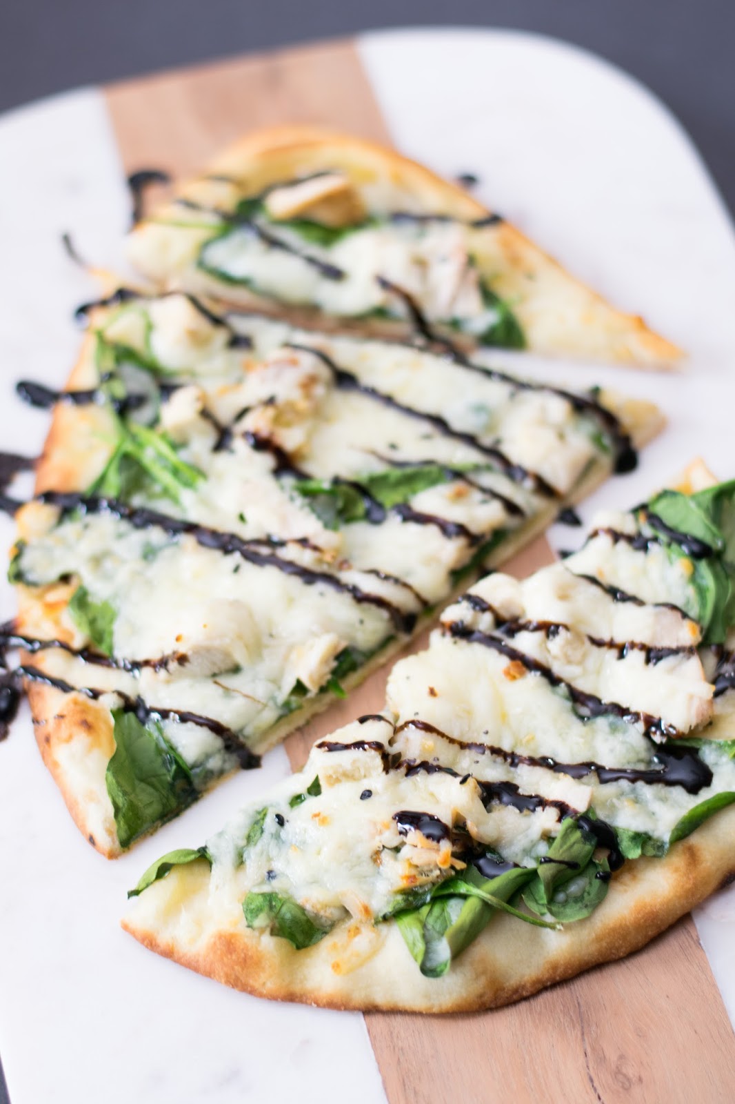 Chicken and Spinach Naan Bread Pizza Recipe The Kitchen Wife