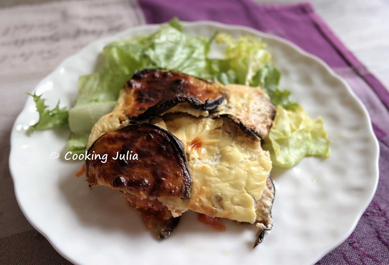 COOKING JULIA GRATIN D'AUBERGINES AU POULET FAÇON MOUSSAKA
