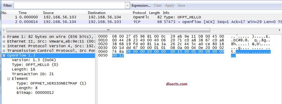 Security Unplugged !!!: OpenFlow 1.3 Protocol Packet Structure: OFPT_HELLO