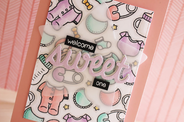 Sunny Studio Stamps:  Baby Bear Girl Card by Eloise Blue (with video tutorial)