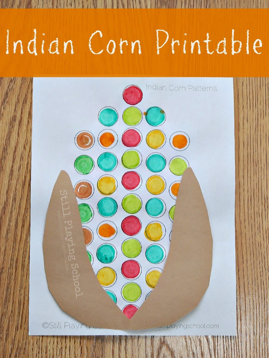 Printable Indian Corn Template