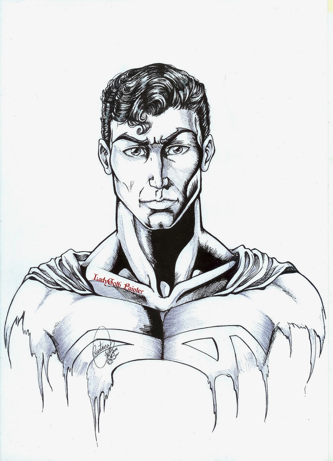 LadyGoth Painter: Superman - dibujo al estilo cómic americano -