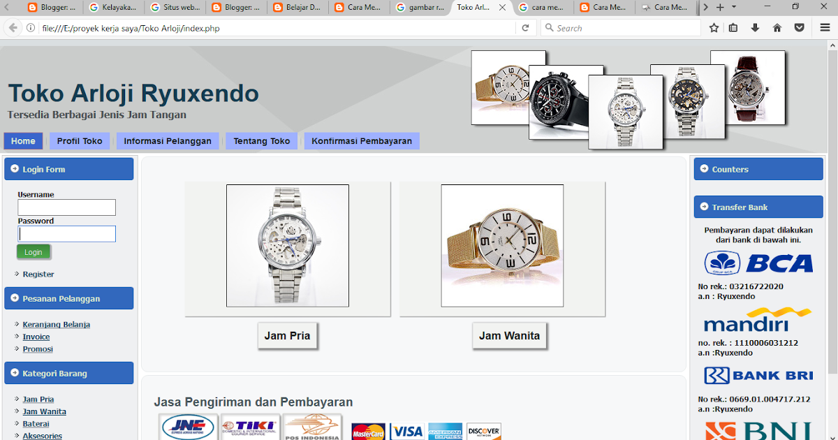 Cara Membuat Desain Website Toko Arloji Menggunakan HTML Dan CSS