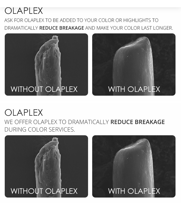The visible effects of Olaplex