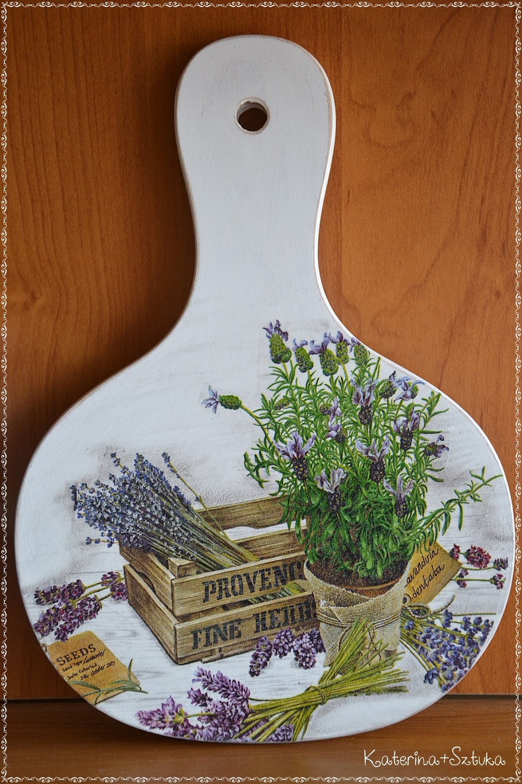 Katerina&Sztuka by PasjonataArt DESKA KUCHENNA (WIESZAK) NA ZAPISKI (decoupage)