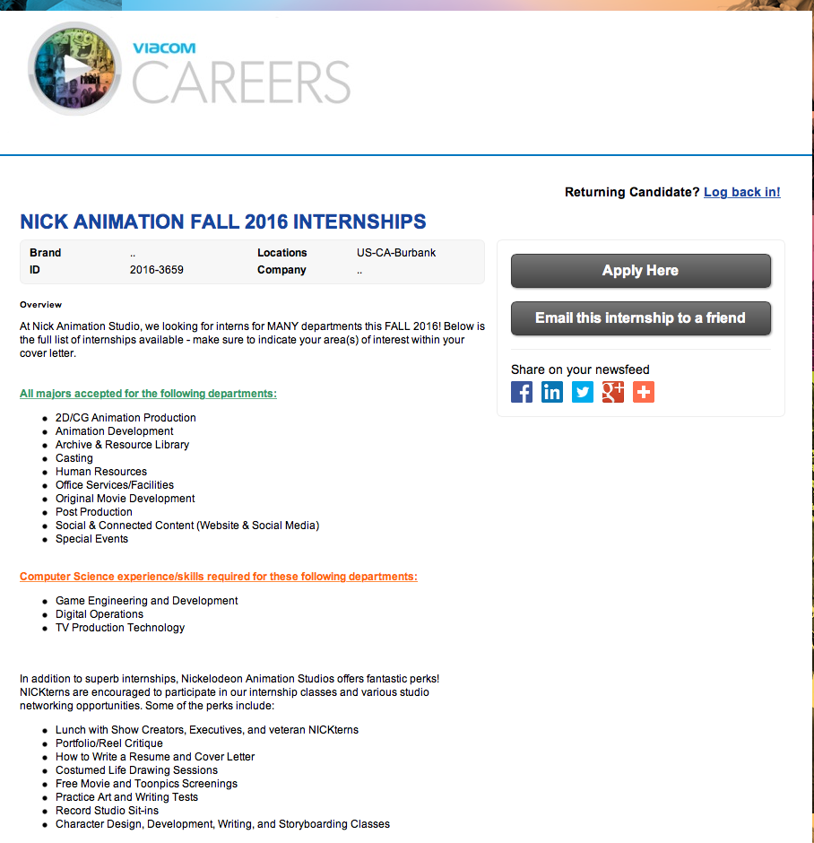 caras ppp blog industry nickelodeon internships cover letter for nickelodeon