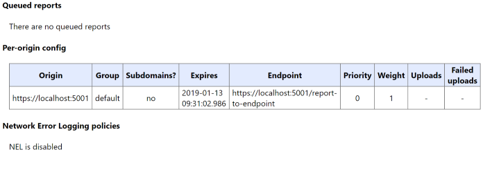 Chrome Net Internals - Reporting