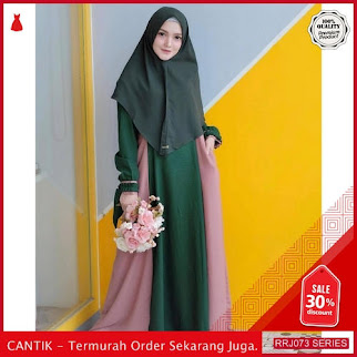 Jual RRJ073D109 Dress Muslim Rusma Wanita Green Pink Wd BMGShop