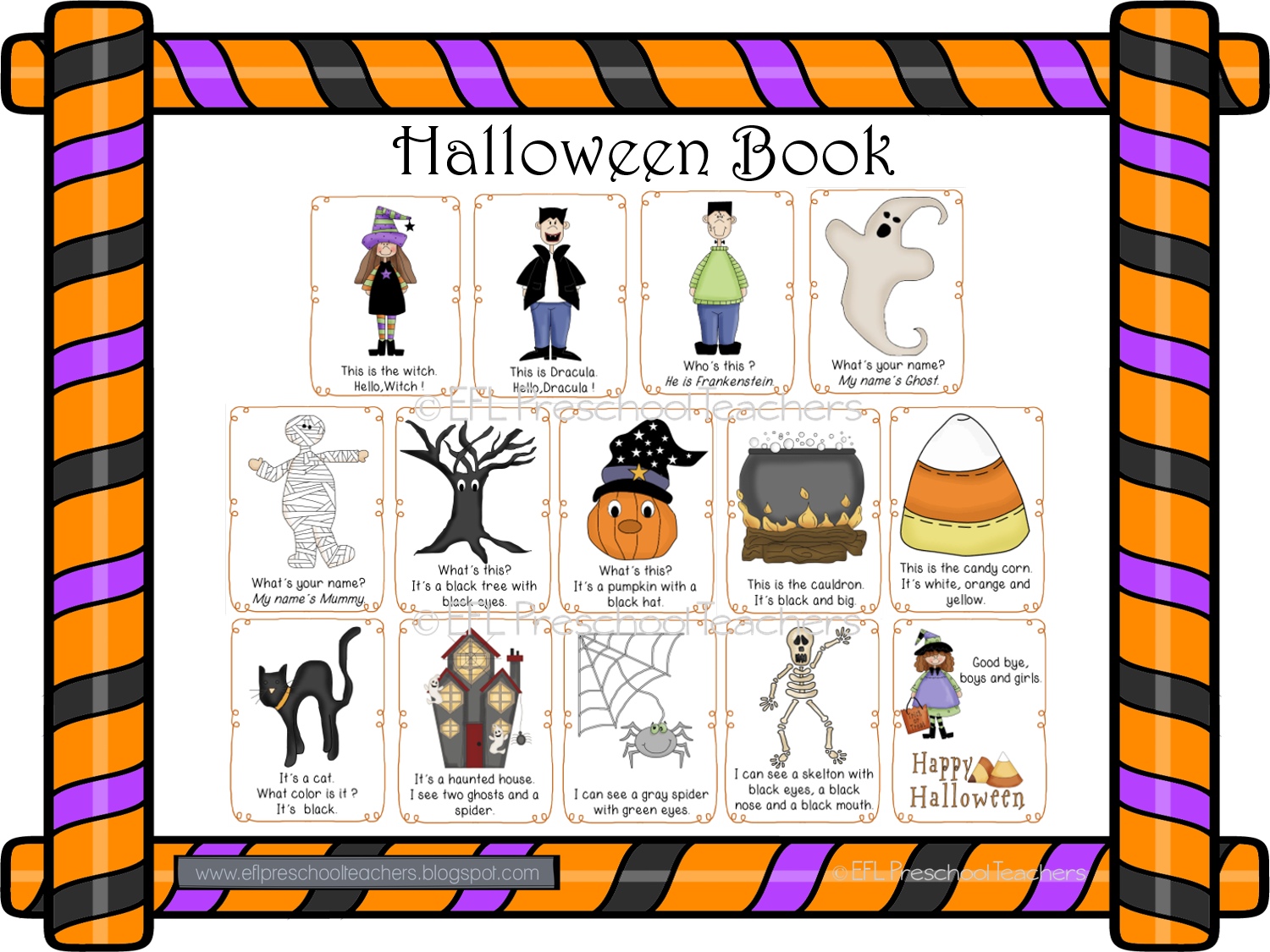 Pósters: Vocabulario de Halloween (teacher made) - Twinkl