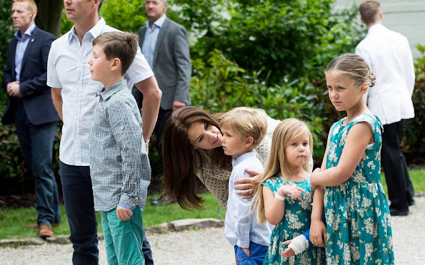 Prince Frederik, Princess Mary, Prince Christian, Princess Isabella, Prince Vincent, Princess Josephine at horse parade