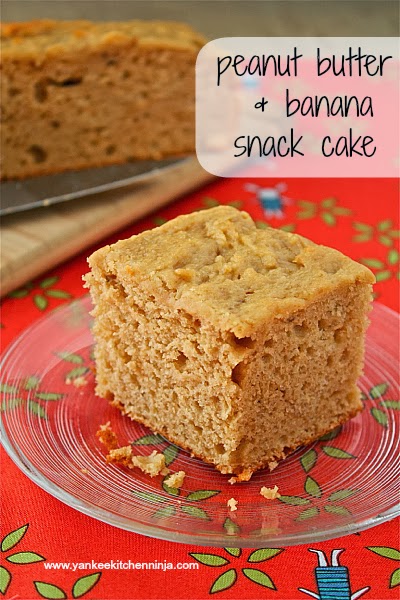 peanut butter and banana snack cake