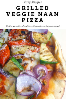 Grilled veggies, bursting with flavor, on a Naan flatbread, make for one heck of a Grilled Veggies Naan Pizza! - Slice of Southern