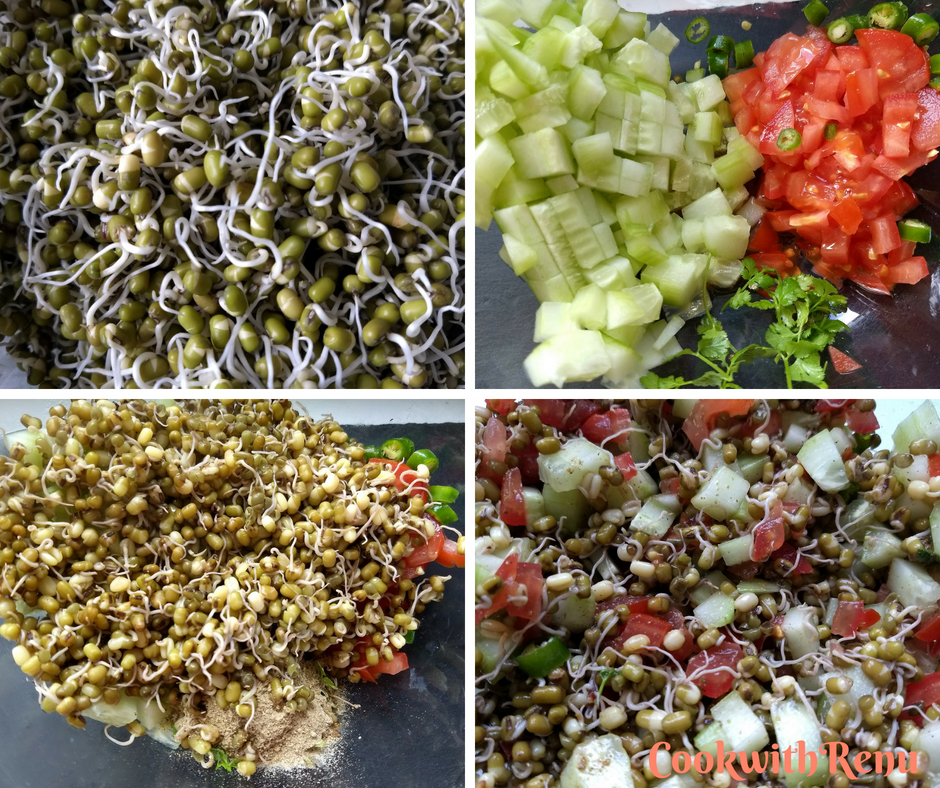 Indian Style Sprouted Mung Bean & Mango Salad Cook With Renu