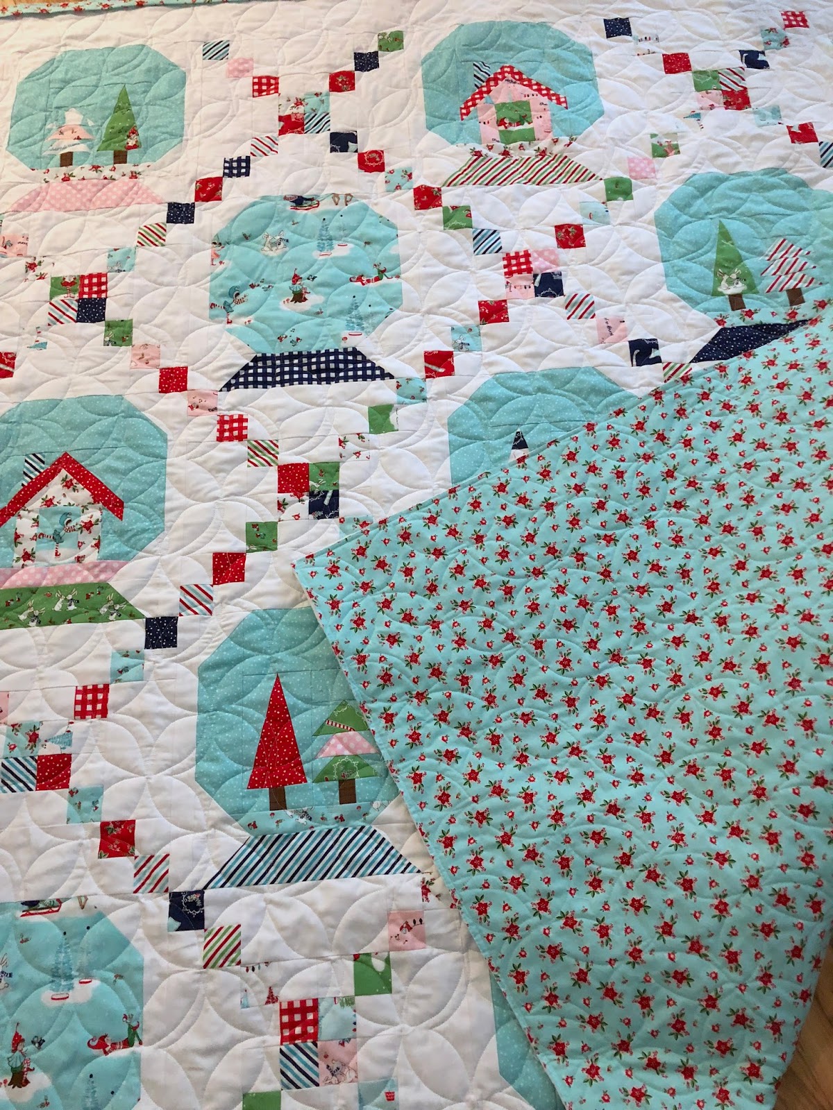 Snow Globe Quilt and Flowers Stories from the Sewing Room