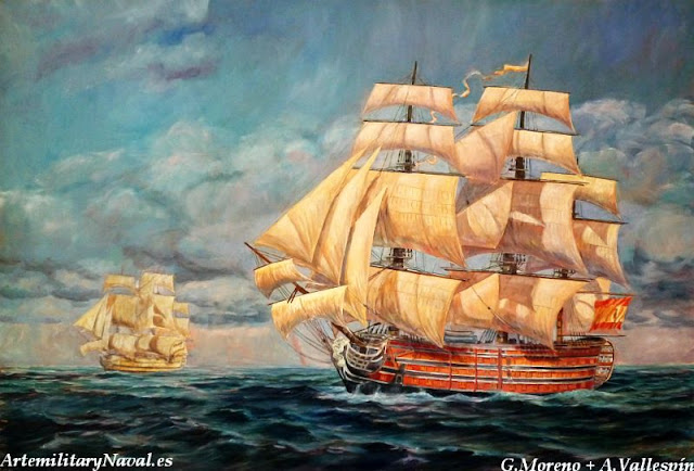 Pintura del Navío Santísima Trinidad pintado paso a paso 9