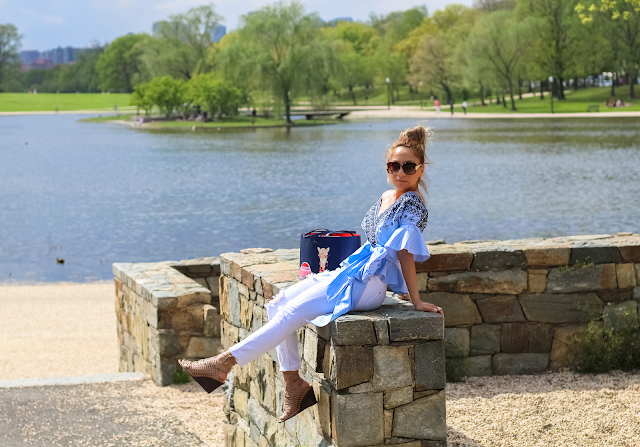 Blue Bell sleeves off the shoulder top