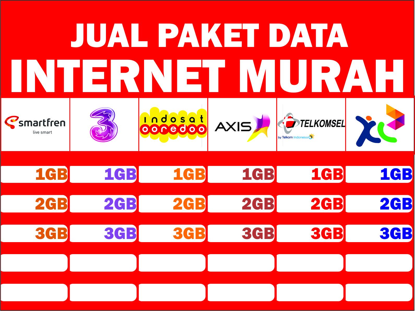 Gambar Spanduk Paket Data kumpulan contoh spanduk