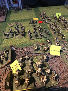 The Germans are hit in the flank by British infantry