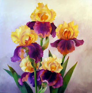Nel's Everyday Painting: Yellow and Purple Irises - SOLD
