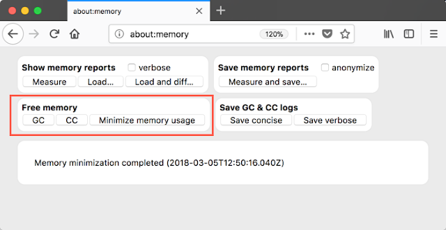 Минимизировать использование памяти в Firefox