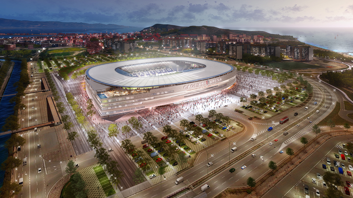 Nuovo stadio del Cagliari, scelto il progetto Sportium