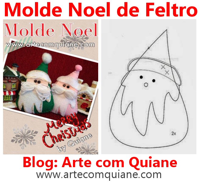 ARTE COM QUIANE - Paps e Moldes de Artesanato : Molde Enfeite de Árvore de  Natal de feltro