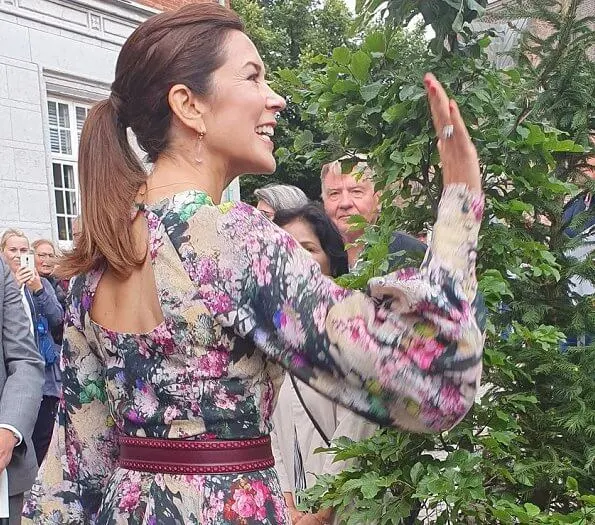 Crown Princess mary wore a new wild flower maxi dress by Rotate Birger Christensen. Jeanette Madsen and Thora Valdimars