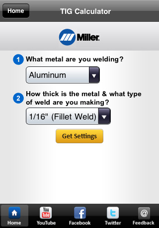V-Twin News: Free Miller Weld Setting Calculator For iPhone