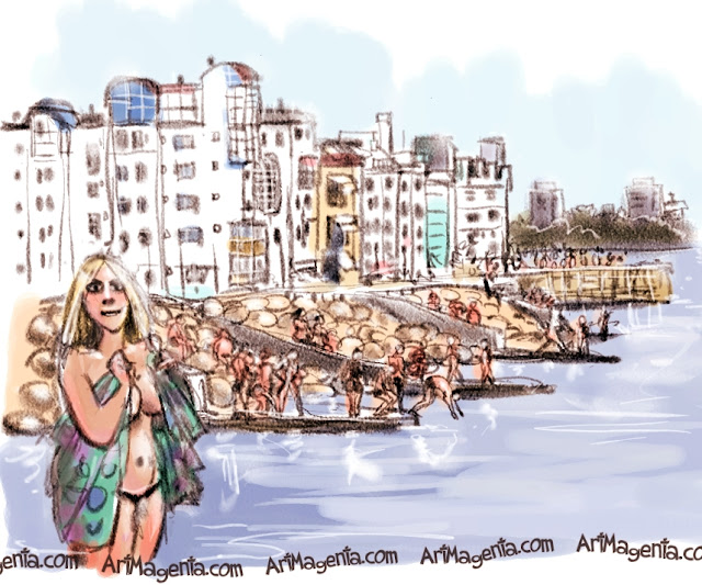 Western Harbour of Malmö is a sketch by urban sketcher Artmagetna