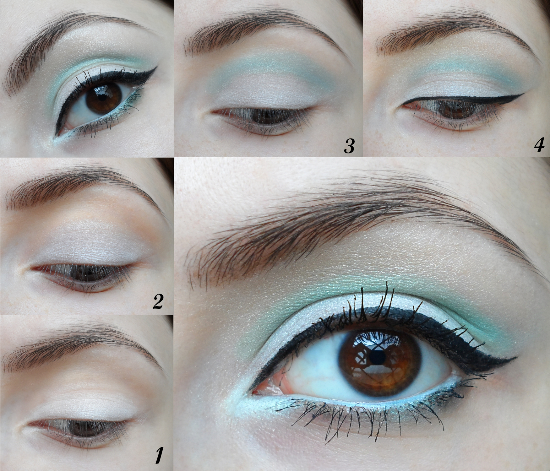 light green and shimmering eye look for new year's eve party