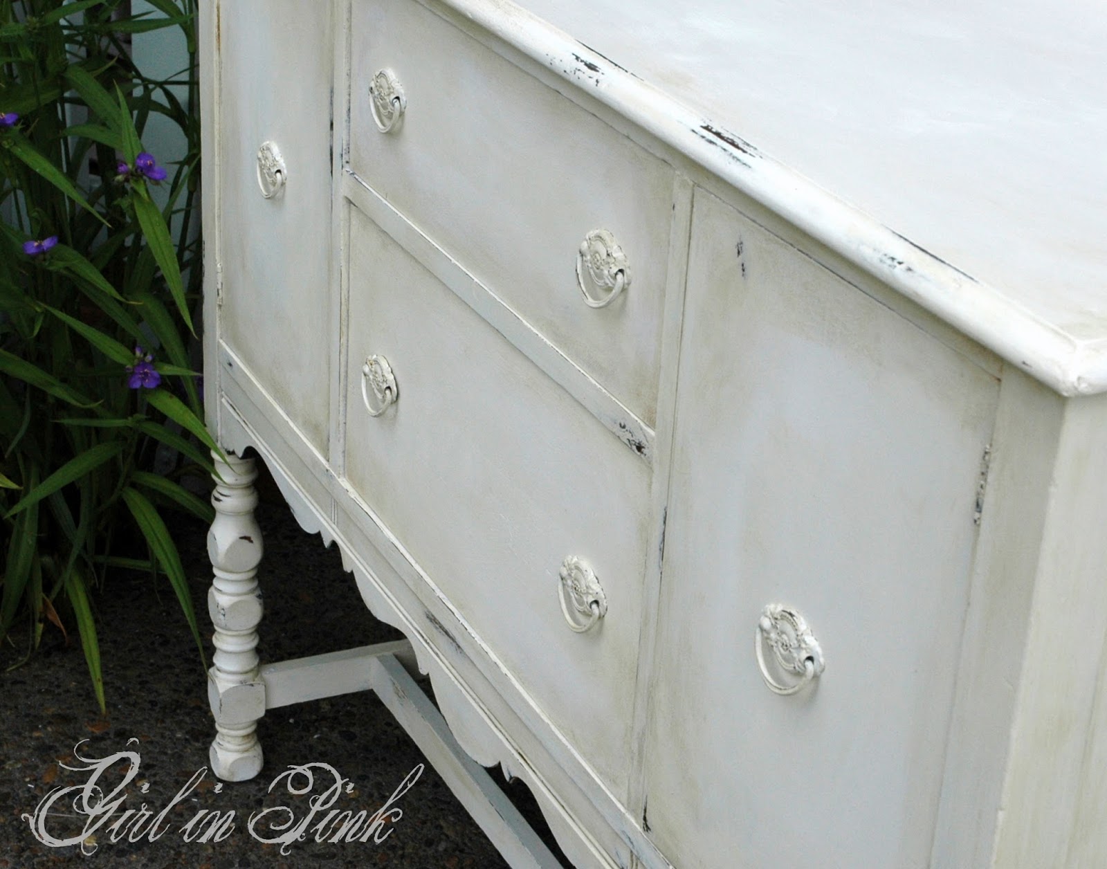 Chalk paint washed buffet - Three Coats of Charm