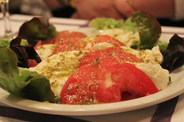 Tomato mozzarella salad at Auberge Pyrénées Cévennes