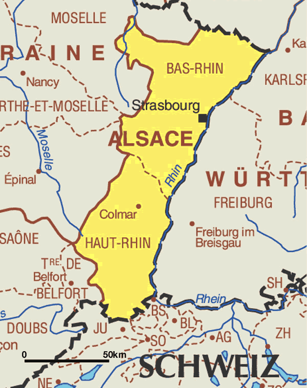 Alsace Karte Stadt Region | Karte von Deutschland Stadt Regionalen