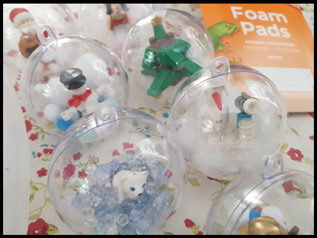 Anything goes when making Christmas Baubles with the children