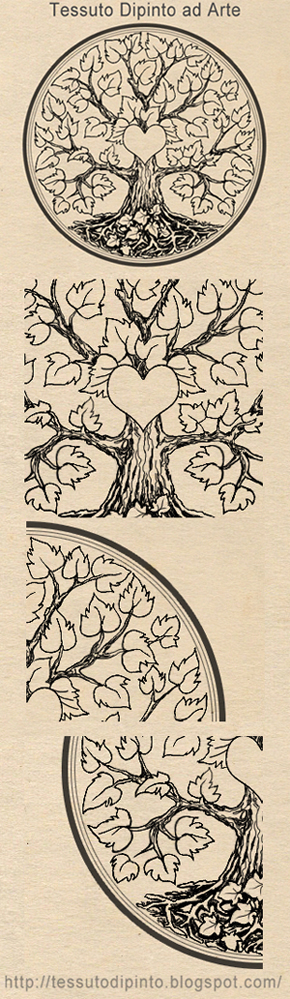 albero cuore con particolari del disegno grafico