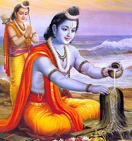 Sri rama offering milk to Lord Shiva lingam