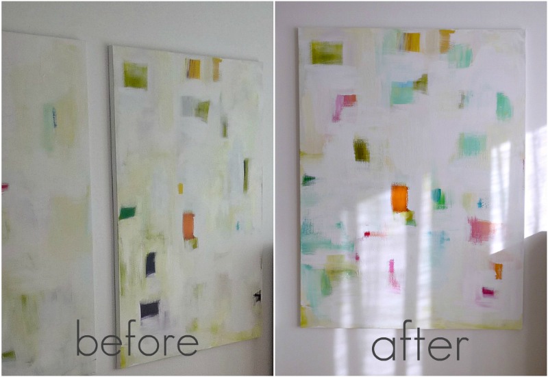 How to paint a colorful abstract - step by step photos