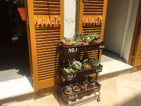 plants on trolly outside of store