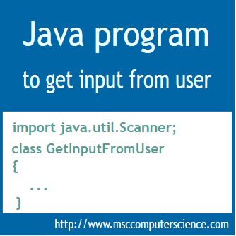 Java program to get input from user - M.Sc Computer Science - A ...