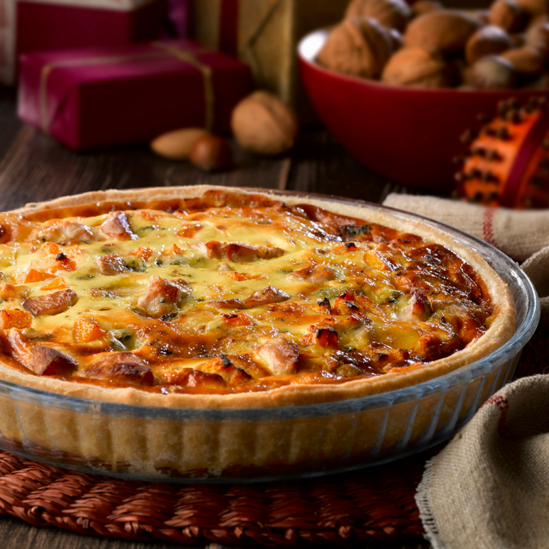 Butternut Squash, Turkey And Stilton Quiche