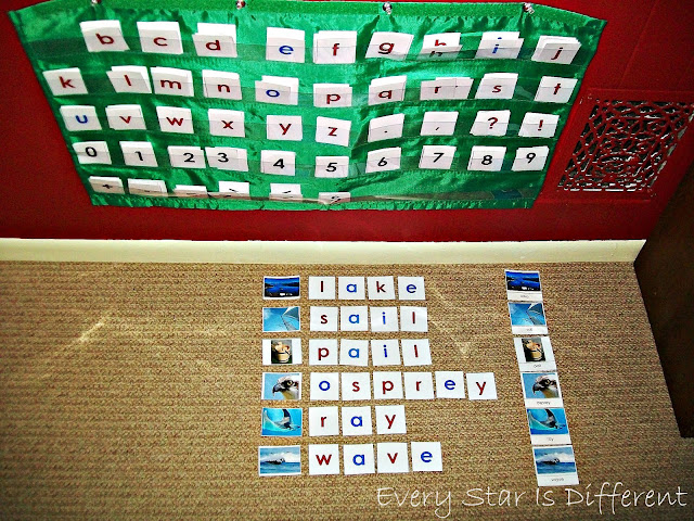 Homemade Montessori Movable Alphabet Spelling Activity