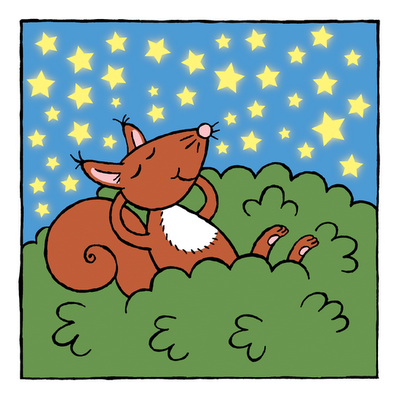picture of sleepy squirrel from Sleepy Animals kindle children's picture book